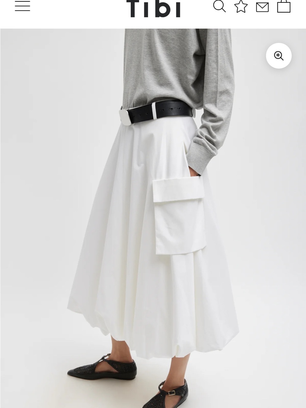 Tibi Bio Twill Bubble Skirt in white Sz4 sold out online
